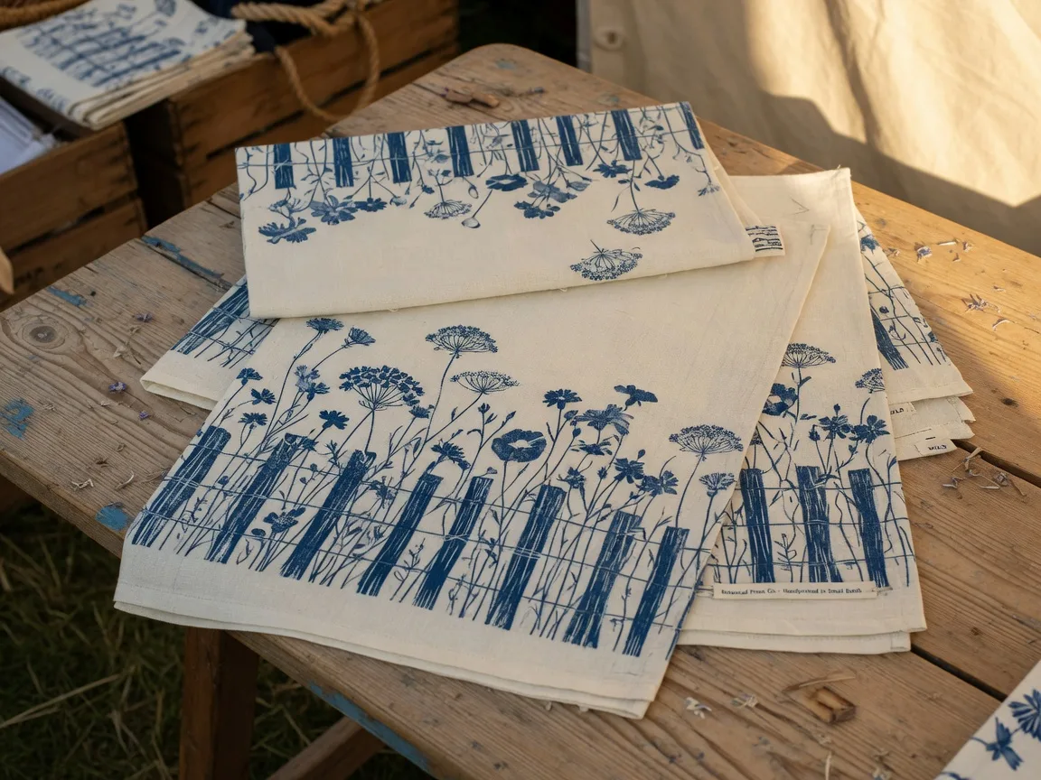 Hand-Printed Cloths by Nell & Pine Textiles